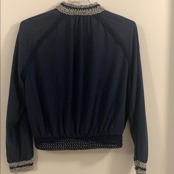 Rag & Bone Navy Silk Bomber - Picture 8 of 8